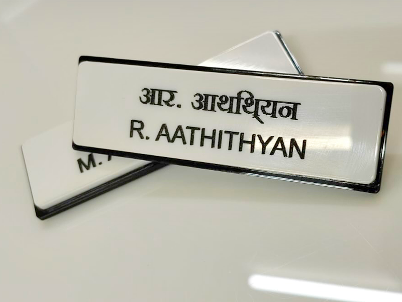 Hindi Name Badges in Border model