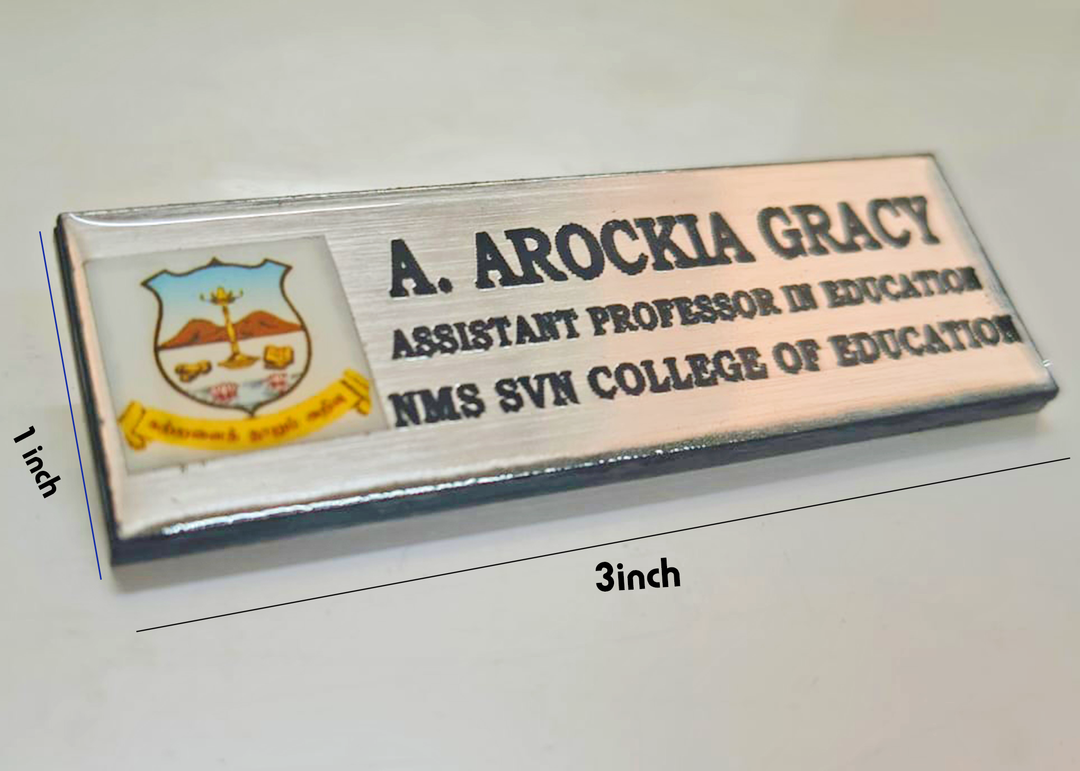 Silver Lamination Name  badge