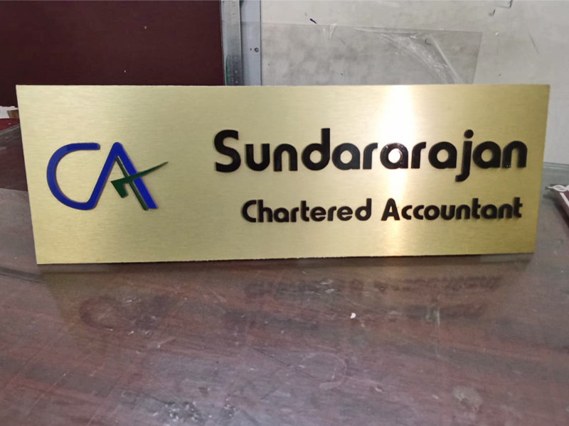 Acp Name boards with cutting letter.